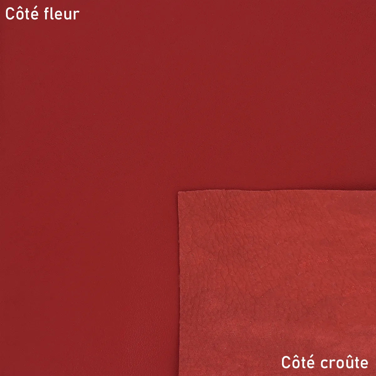Cuir nappa rouge, cuir lisse, fin et souple pour réaliser articles de maroquinerie, sac, pochette, accessoire...