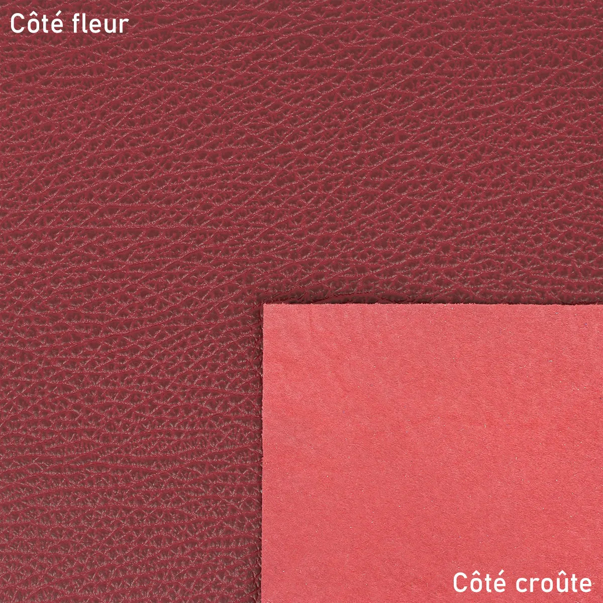 Cuir grainé bi-ton rouge foncé de la gamme Arizona. Cuir original qui capte immédiatement le regard
