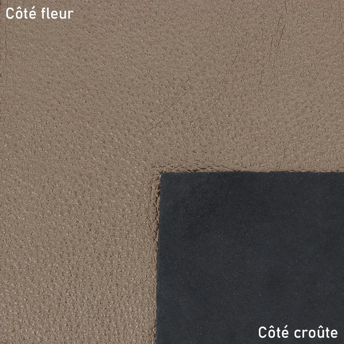 Cuir de cerf couleur gris beige métallisé. Cuir souple idéal pour la création de vêtement, gant, gainerie, petite maroquinerie, accessoire...