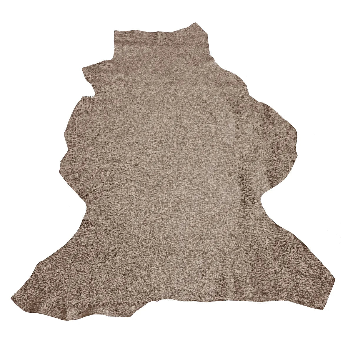 Peau entière en cuir de cerf couleur canon de fusil métallisé.
