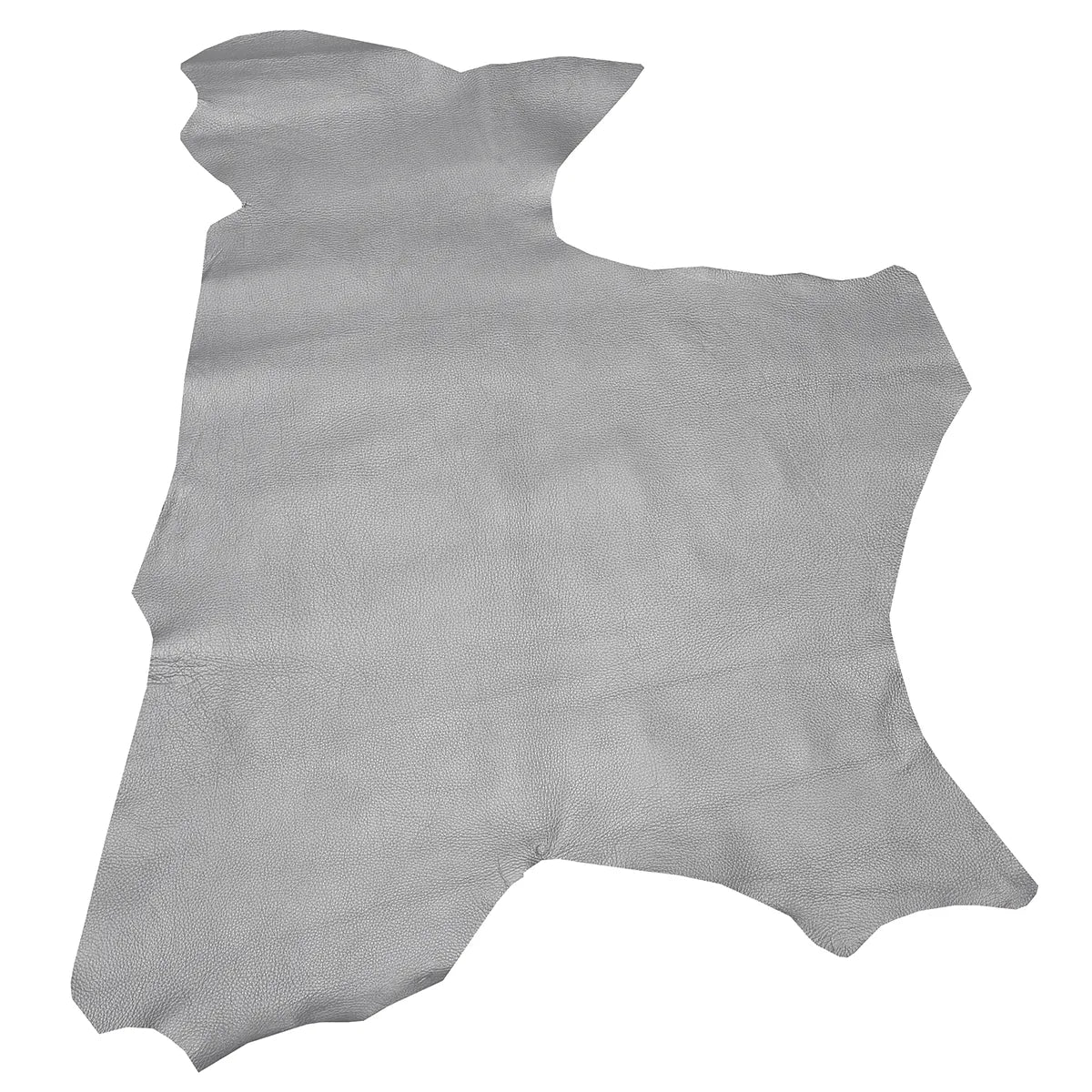 Peau entière en cuir de cerf couleur gris argenté aux reflets métallisés.