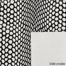 Cuir de veau noir et blanc imitation peau de serpent. Cuir effet peau de cobra idéal pour la réalisation de sac à main, pochette, porte-cartes, accessoire…