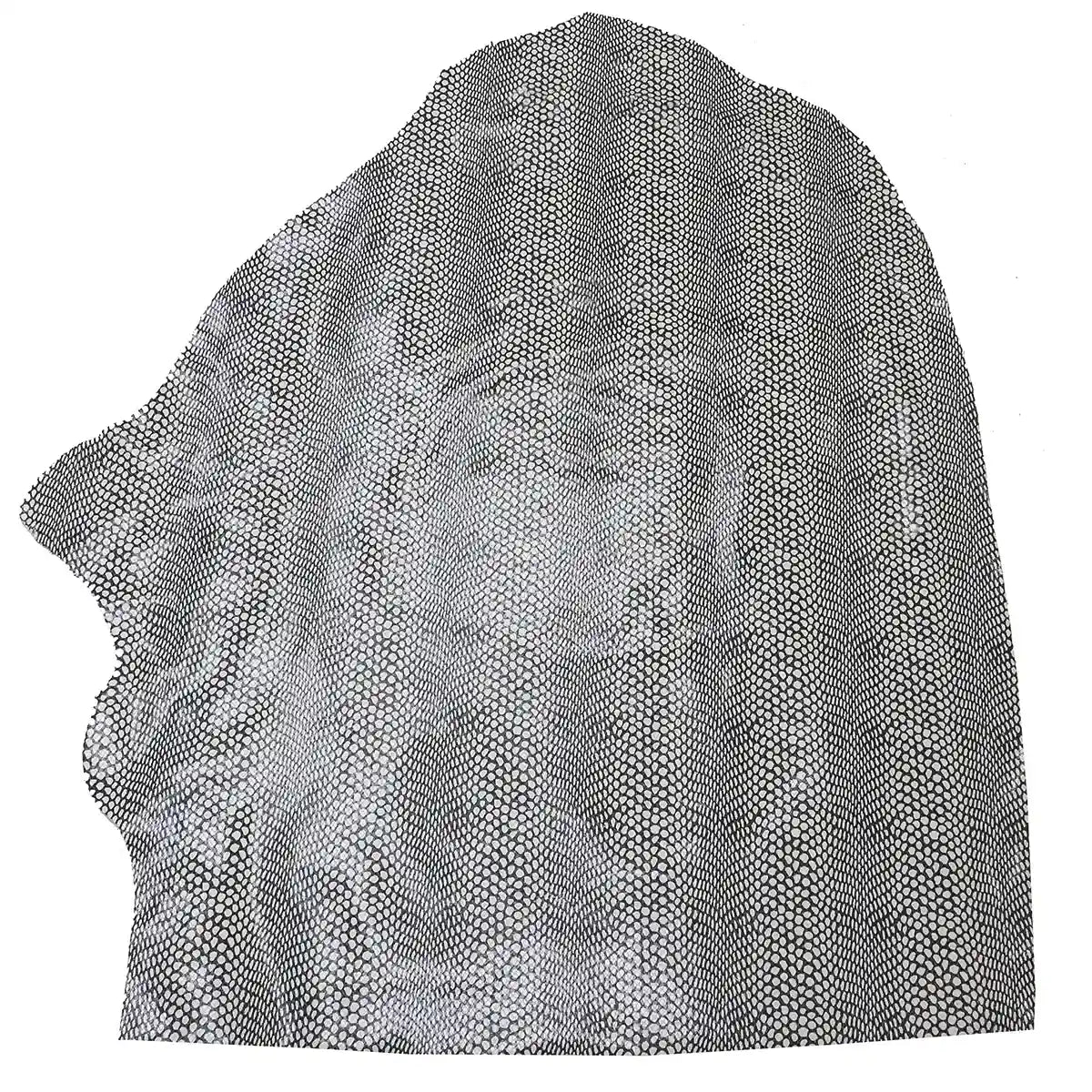 Peau entière en cuir de veau effet peau de serpent noir et blanc.