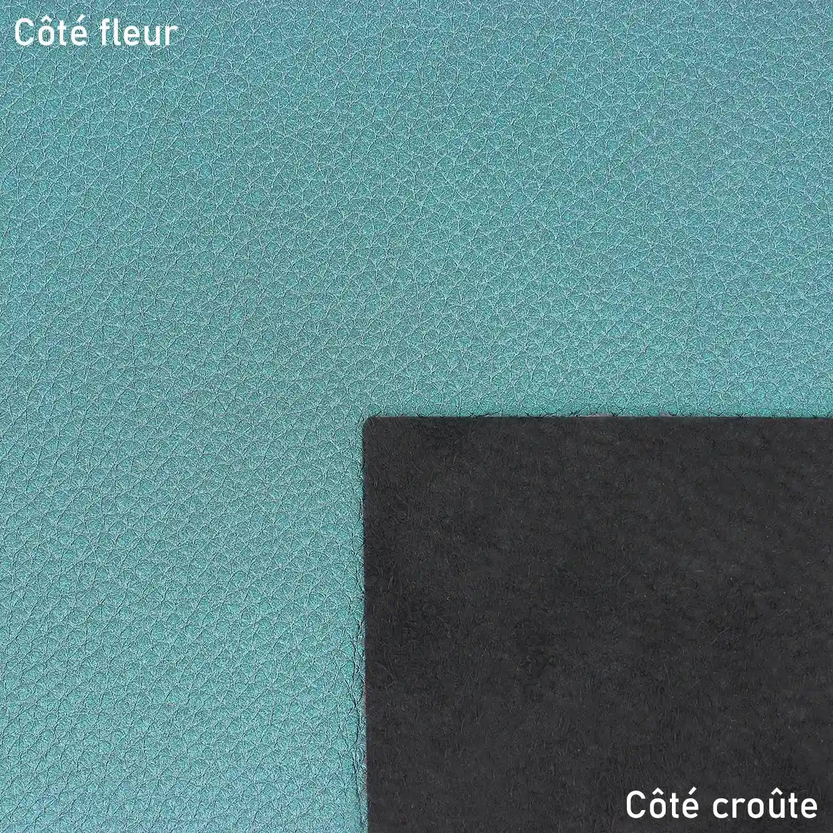 Cuir grainé bleu paon, idéal pour la création de sac, pochette, accessoire, décoration...