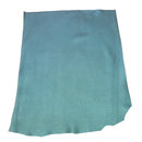 Peau entière en cuir de vachette grainée bleu paon