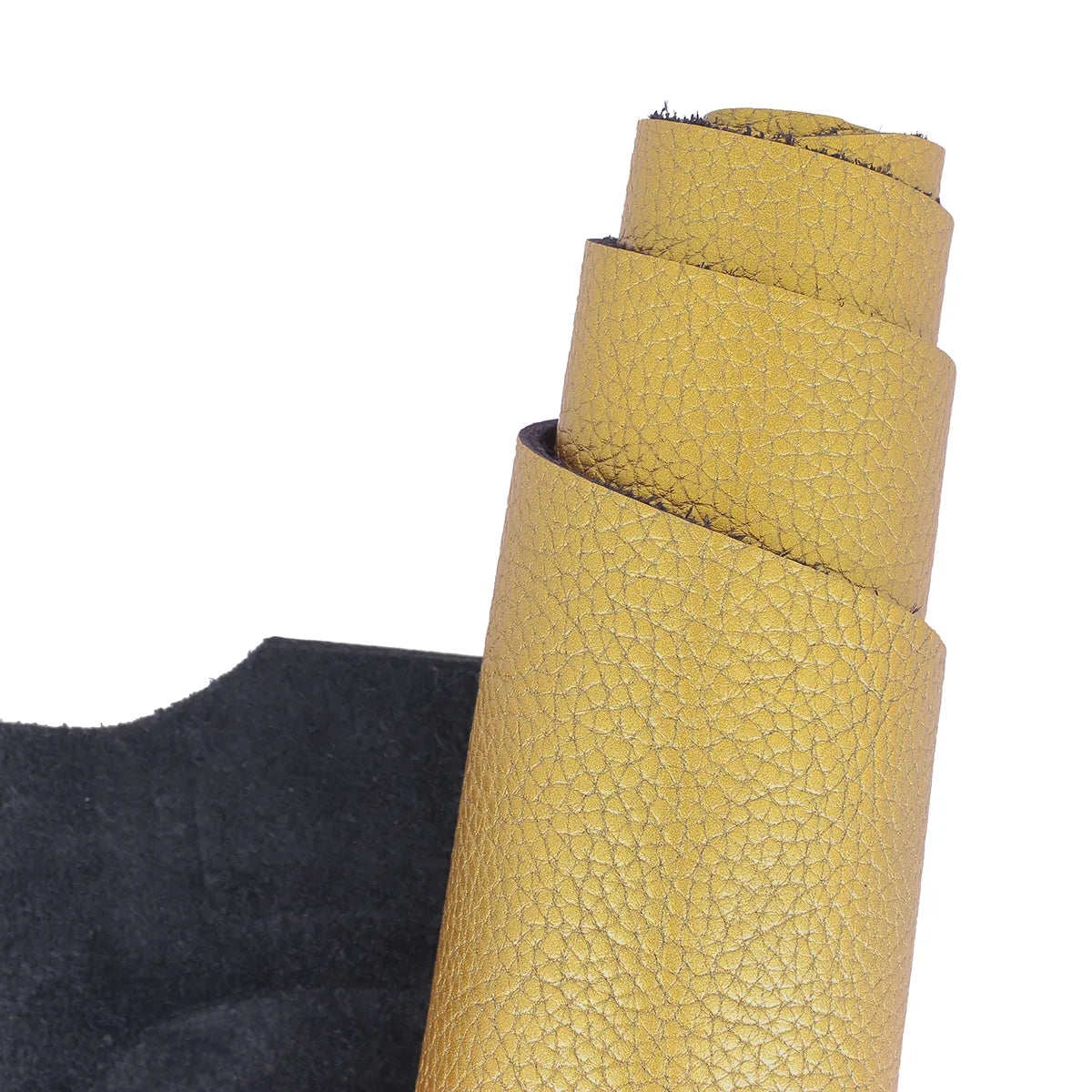 Cuir de vachette grainé métallisé doré idéal pour la création de sac à main, pochette, accessoire...