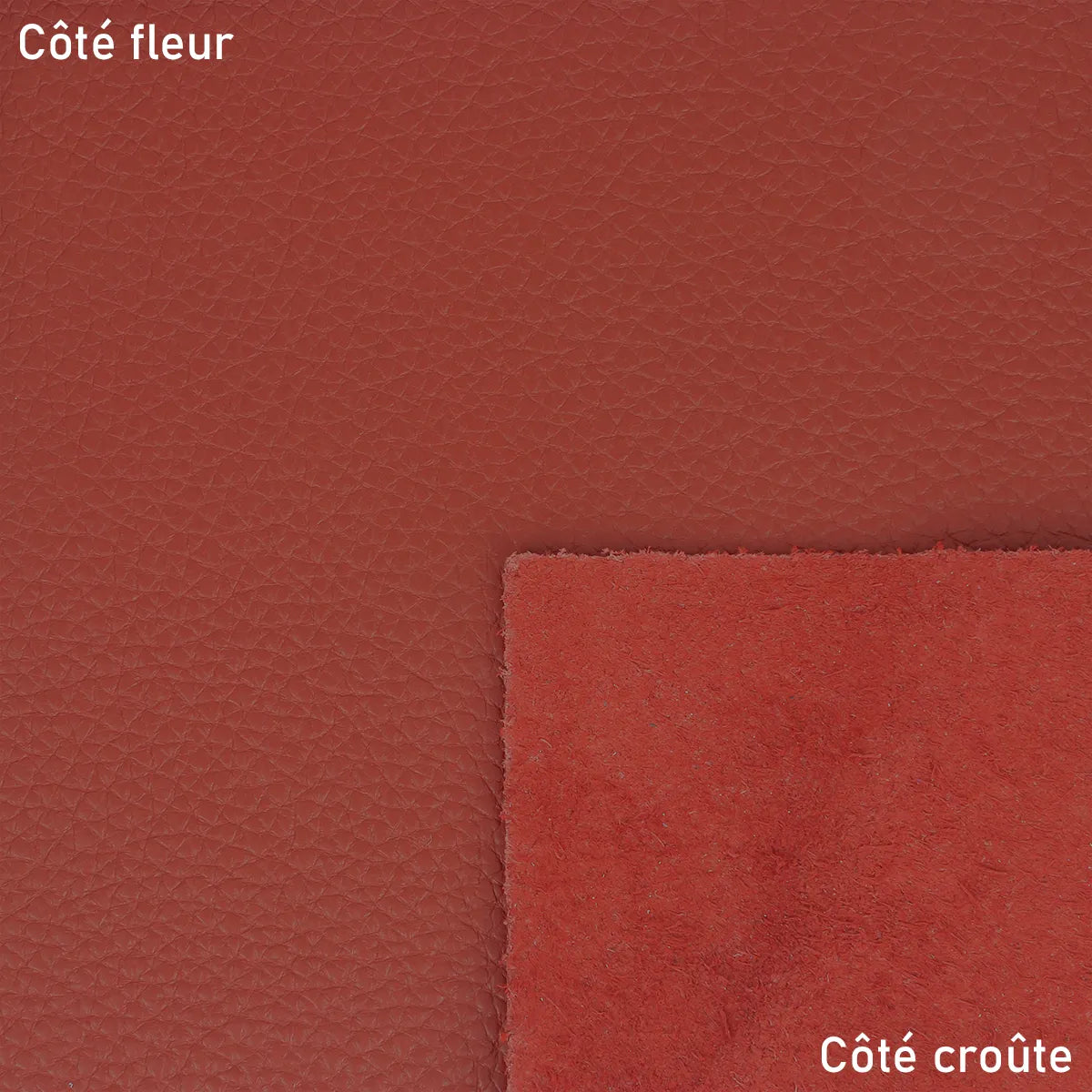 Cuir grainé rouge brique