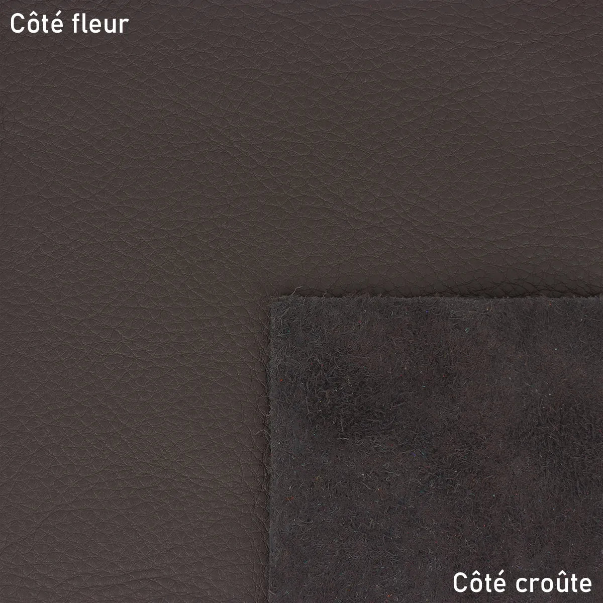 Cuir de vachette grainé couleur marron chocolat