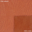 Cuir nubuck orange avec motif écorce d'arbre