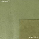 Cuir de vachette métallisé vert citron. Cuir de 2ème choix à prix réduit