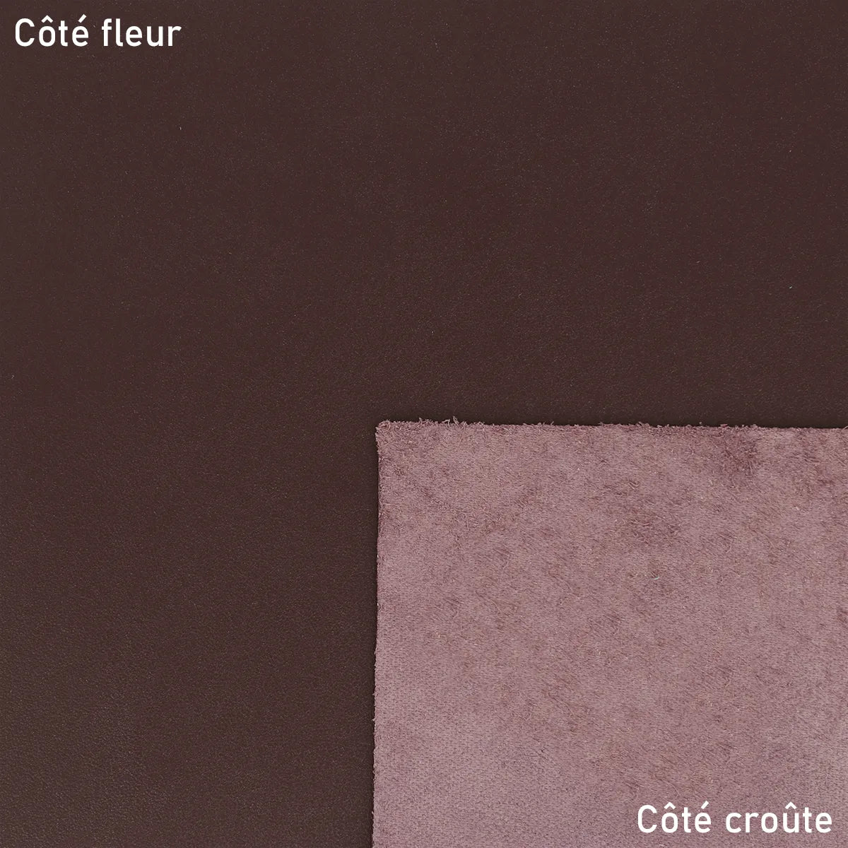 Peau de cuir de veau lisse couleur bordeaux. Cuir de nappa idéal pour la fabrication de sac, petite maroquinerie, étui de téléphone...