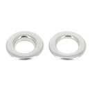 Oeillets plats double à sertir de 15 mm en nickel, accessoires pour couture ou bricolage, image montrant les œillets empilés.