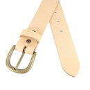 Lanières en cuir naturel pour ceinture DIY, épaisseur 3,5mm, avec vis Chicago en laiton vieilli, par Deco Cuir.