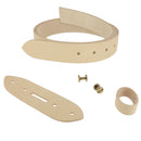Lanières en cuir naturel sans couture de 3,5mm pour ceinture, avec vis chicago en laiton vieilli, par Deco Cuir.