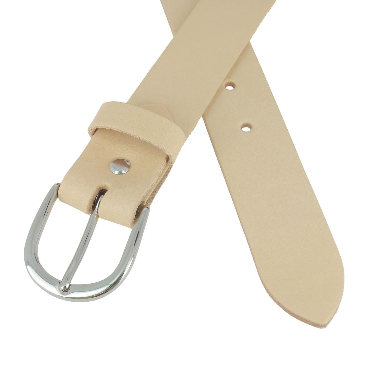 Boucle de ceinture en laiton IVE, pièce de bouclerie pour ceinture en cuir, finition naturelle, aspect métallique brillant.