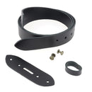 Lanières en cuir noir sans couture de 3,1 mm pour ceinture DIY, avec vis Chicago en laiton vieilli, par Deco Cuir.