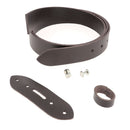 Lanières en cuir Deco Cuir, kit DIY pour ceinture sans couture chocolat, épaisseur 3,1 mm avec vis Chicago nickelées