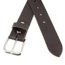 Lanières en cuir Deco Cuir pour ceinture DIY, cuir sans couture chocolat, épaisseur 3,1mm, vis Chicago nickelées.