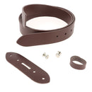 Lanières en cuir marron sans couture de 3,1mm pour ceinture DIY, avec vis chicago nickelée, par Deco Cuir.