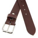 Lanières en cuir marron pour ceinture DIY Deco Cuir, épaisseur 3,1mm avec vis chicago nickelées, sans couture.