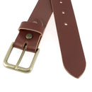 Lanières en cuir NOISETTE pour ceinture DIY, épaisseur 3,1mm, avec vis chicago en laiton vieilli, de la marque Deco Cuir.