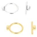 Fermoir bijou fermeture T pour création de bijoux, lacet plat 5mm, en métal, image montrant le fermoir prêt à assembler.