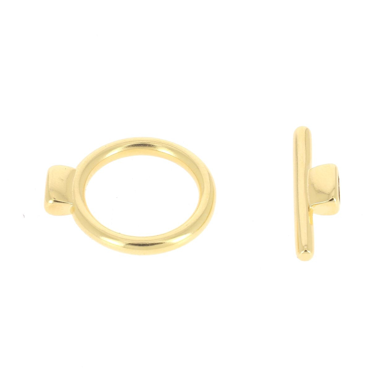 Fermoir bijou FERMETURE T avec lacet plat 5 mm pour créations de bijoux, image montrant le fermoir en métal.