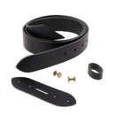 Lanières en cuir sans couture noir de 3,5 mm d'épaisseur avec vis chicago en laiton vieilli, pour fabrication de ceinture DIY.