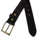 Lanières en cuir Deco Cuir, ceinture sans couture en cuir noir de 3,5mm, avec vis Chicago en laiton vieilli.