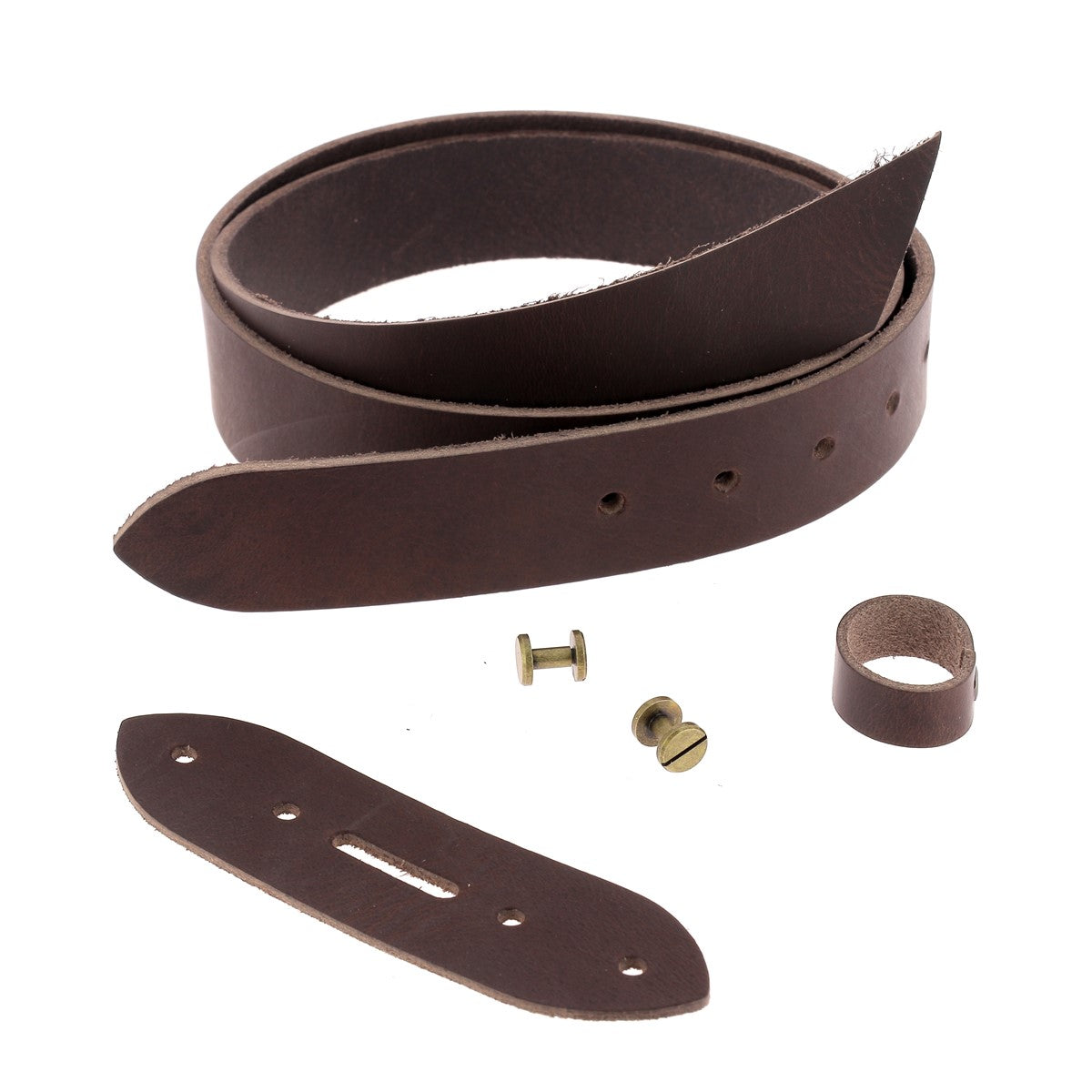 Lanières en cuir Deco Cuir, ceinture sans couture marron, 3,5mm d’épaisseur, avec vis chicago en laiton vieilli, pour DIY.