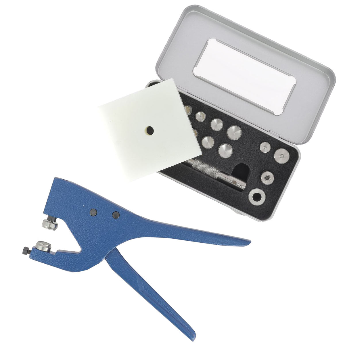 Ensemble d'outils Deco Cuir avec pince presse manuelle et kit de pose pour rivets en inox, 17 pièces, outils durables.