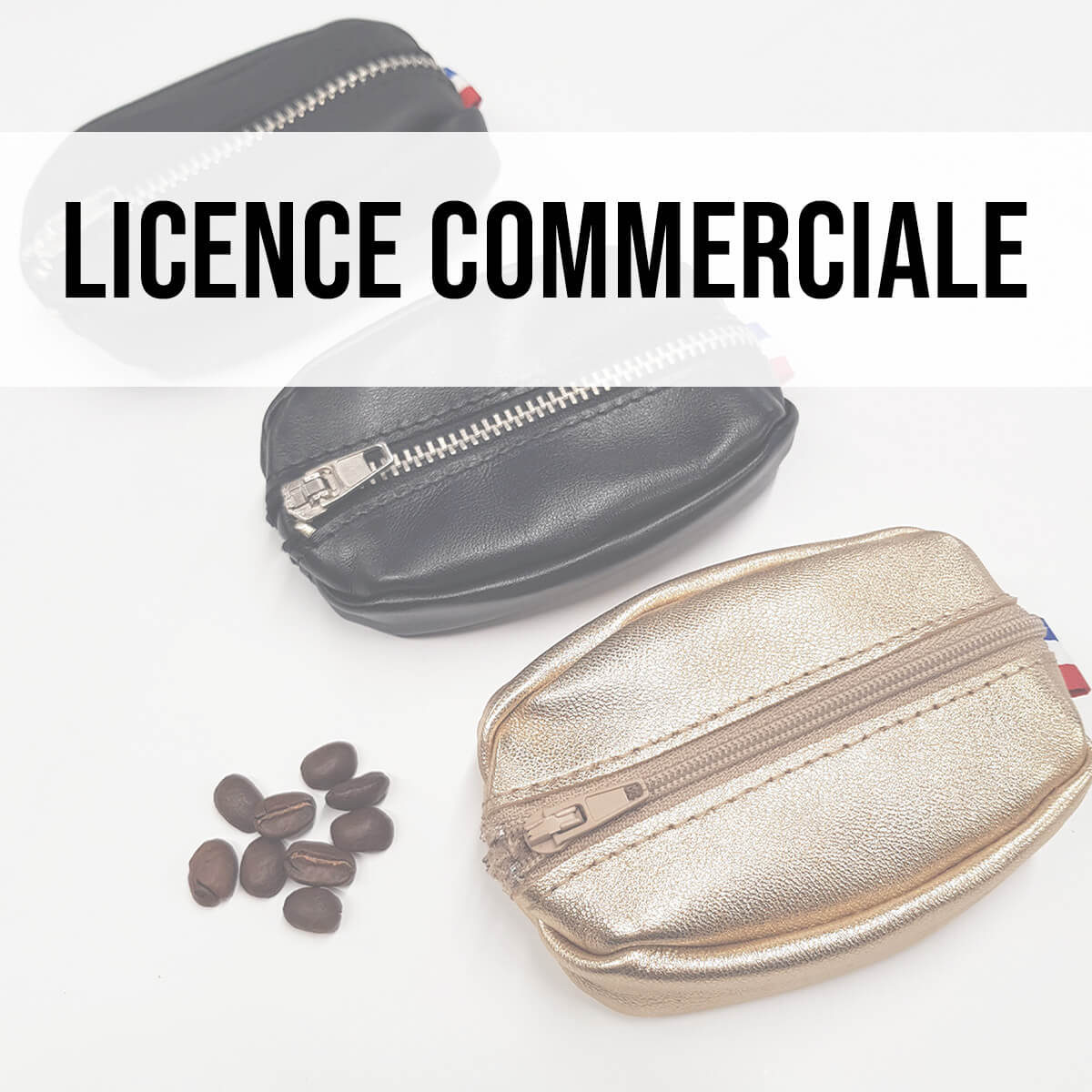 Patron de porte-monnaie en grain de café de Deco Cuir, modèle pour livres et patrons, visible avec détails en cuir.