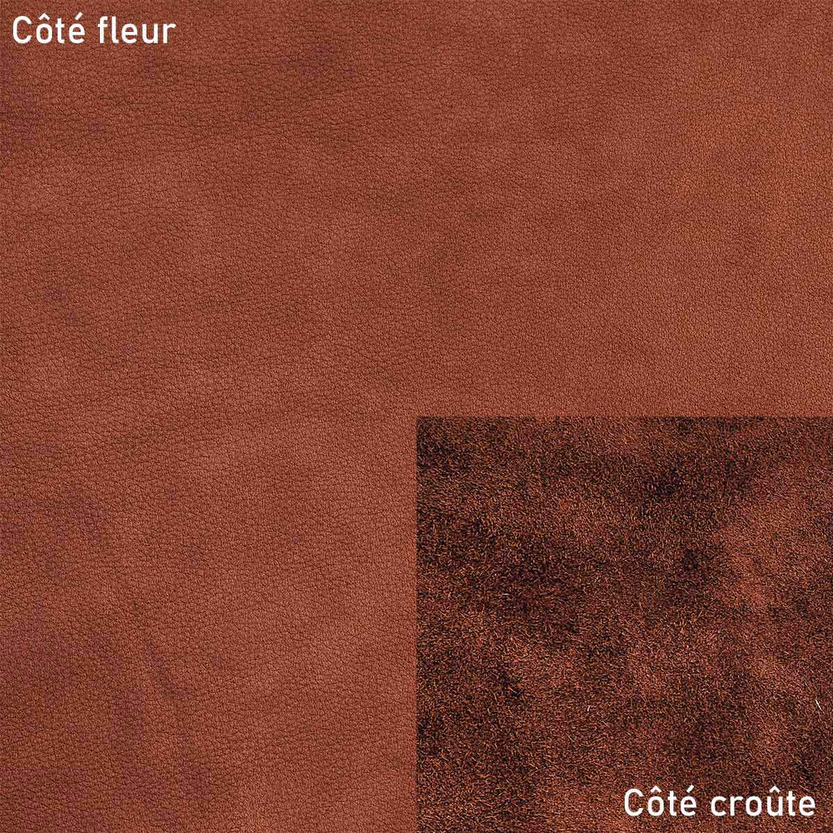 Échantillon de cuir végétal HAVANE de la marque Radermecker, texture douce et grain naturel visible sur l'image.