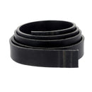 Lanière en cuir noir Radermecker Boyoma, 28mm de large, pré-étirée, épaisseur 5,3mm, pour accessoires ou maroquinerie.