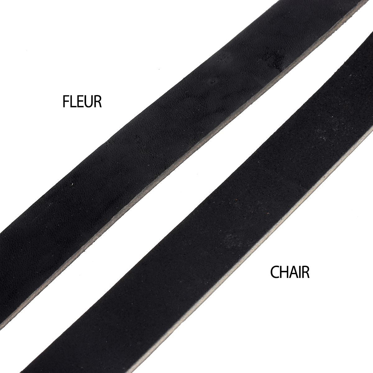 Lanière en cuir noir de 28mm Radermecker Boyoma, pré-étiré, épaisseur 5,3mm, pour accessoires ou ceintures.