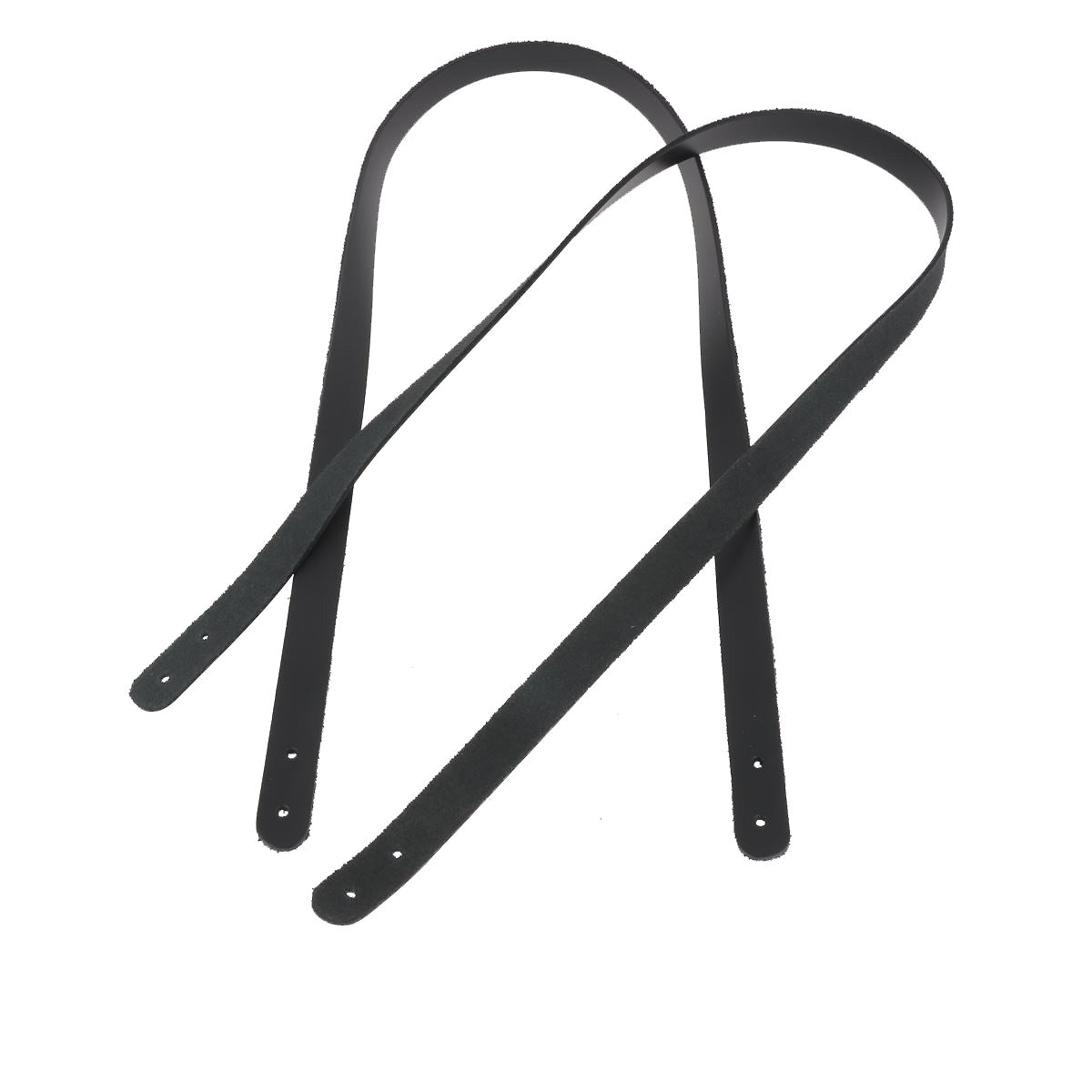 Paire d'anses en cuir noir pour sac, lanières de 15mm de large et 75cm de long, adaptées pour sacs en cuir.
