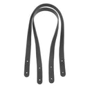 Paire d'anses en cuir végétal pour sac, 18mm, 70cm, finition satinée, de couleur noire, lanières en cuir de haute qualité.
