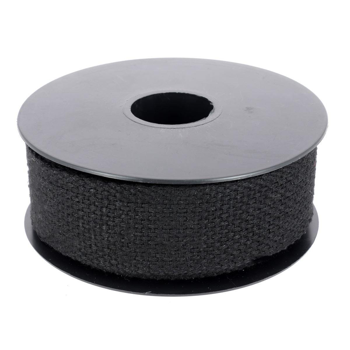 Lanière en coton noir de 30mm de large, bobine de 5 mètres, pour couture, bricolage ou création en cuir.