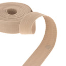 Sangle en polypropylène beige de 30 mm de large, bobine de 5 mètres, pour travaux de mercerie et bricolage.