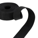 Sangle en polypropylène noire de 30 mm de large, bobine de 5 mètres, idéale pour la mercerie et les projets de couture.