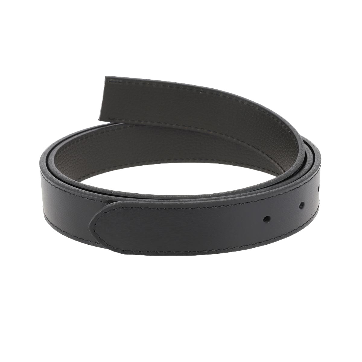 Lanière en cuir noir de 30mm avec boucle à griffe KOL, cousue en cuir pleine fleur par Deco Cuir, finition tannage végétal.