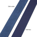 Lanières en cuir de croupon tannage végétal, ceinture cousue en cuir bleu de la marque Deco Cuir.