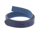 Lanières en cuir de croupon tannage végétal de 30mm, ceinture cousue en cuir bleu de la marque Deco Cuir.