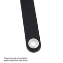 Lanière en cuir noir avec trous, diamètre 10mm, largeur 25mm, longueur 75cm, pour sac ou poignée, fabriquée par Autres.