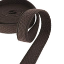 Sangle en coton marron moka de 30 mm de large, bobine de 5 mètres, accessoire de mercerie pour couture.