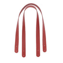 Paire de anses en cuir rouge grain fin, prêt à être fixer sur un sac, cabas...