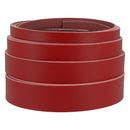 Lanière en cuir de collet tannage végétal rouge foncé, épaisseur 1,9 mm, fabriquée par Deco Cuir, vue en gros plan.