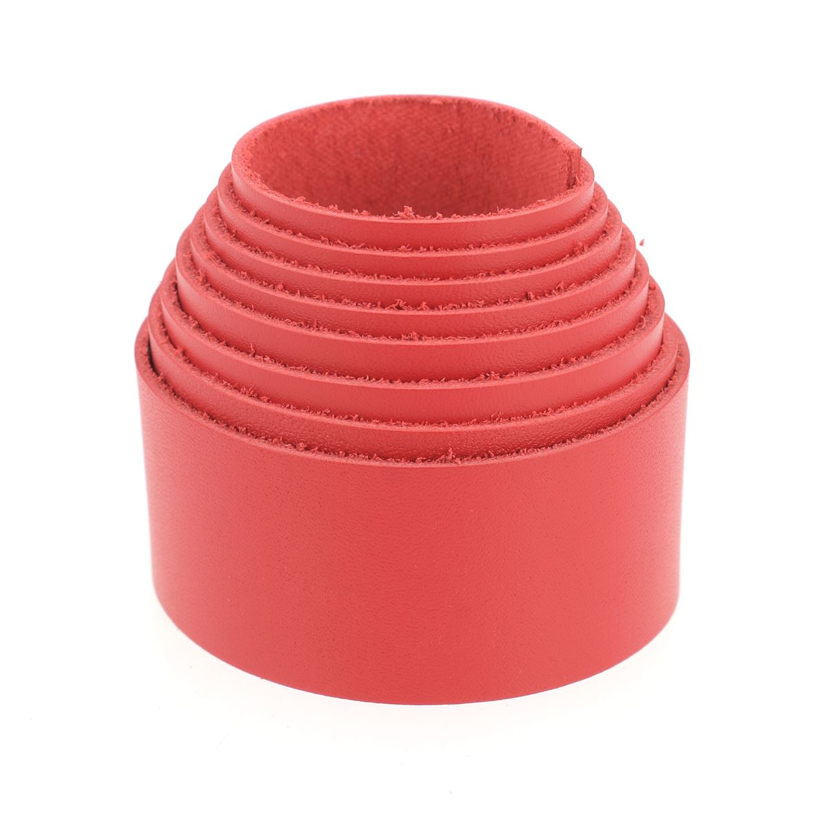 Lanière en cuir de vachette satinato rouge, modèle K75, pour sacs ou accessoires, fabriquée par Autres.