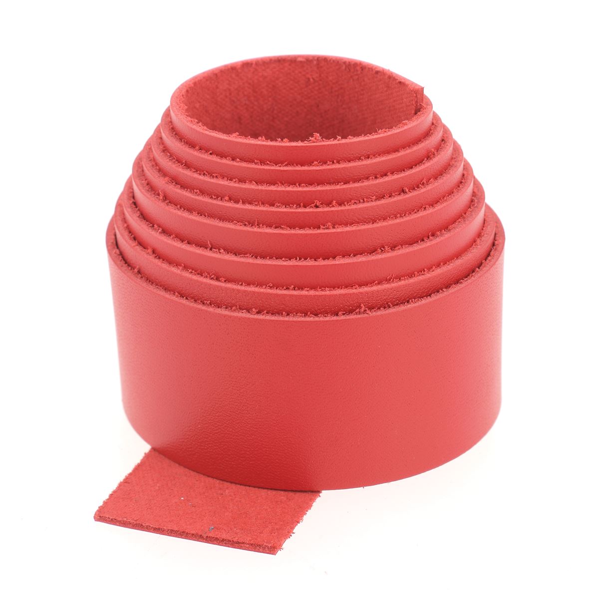 Lanière en cuir de vachette satinato rouge K75, bracelet ou accessoire de mode élégante et raffinée.