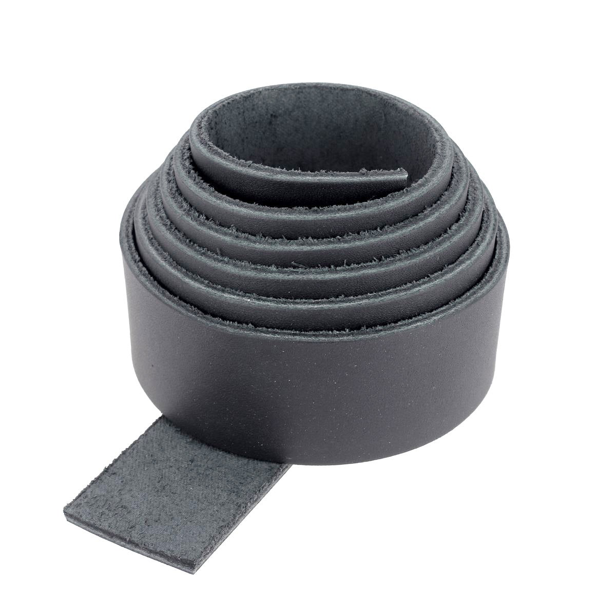 Lanière en cuir de taurillon grain poussière noir, 19mm, épaisseur 2,8mm, pour accessoires ou maroquinerie.